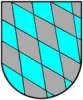 Wappen von Gehrweiler mit grauen und türkisen Rauten
