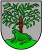 Das Wappen von St. Alban zeigt einen Baum mit einem Frosch davor