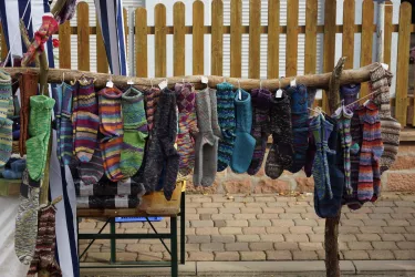 Hangestrickte Socken Bauernmarkt Schneckenhausen