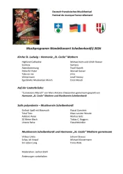 Ein Programmheft für das Deutsch-französische Musikfestival 2026. Es enthält Informationen zum Konzert.