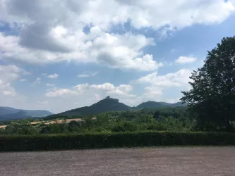 Trifelsruhe Blick Parkplatz (© Verein SÜW Annweiler e.V.)