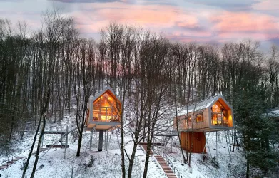 Baumwipfelhäuser Winter (© Jugendstilhotel Trifels, Fotograph Iversen)