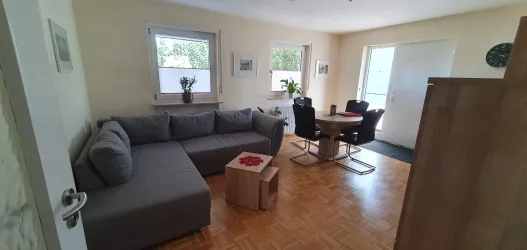 Wohnzimmer mit Blick von Hausflur