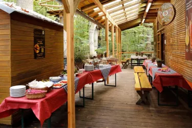 Waldgastronomie im FunForest Abenteuerpark (© Fun Forest AbenteuerPark Kandel)