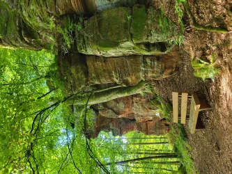 Ruhebank an den Krebswoog-Felsen