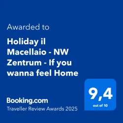 Auszeichnung für Holiday il Macellaio - NW Zentrum mit einer Bewertung von 9,4 von 10. Dies sind die Traveller Review Awards 2025 von Booking.com.