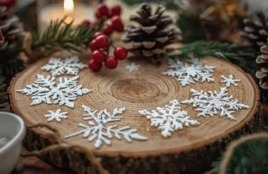 Wir gestalten weihnachtliche Holzscheiben