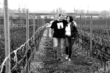 Patrick und Beate Lagas in den Reben