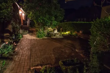 Beleuchtung Freisitz bei Nacht