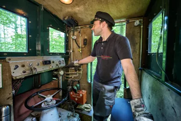 Stumpfwaldbahn-Lokführer (© Donnersberg-Touristik-Verband e.V., Florian Trykwoski)