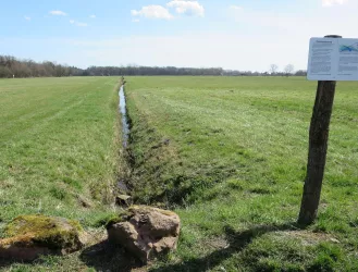Ottersheim Wiesen am Infoschild "Imm. Kulturerbe"