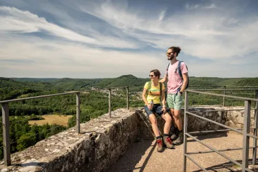 Auf dem Turm der Burg Gräfenstein