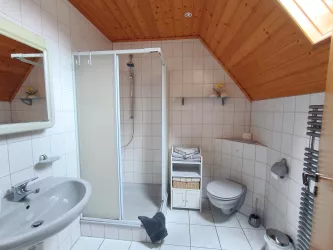 Gepflegtes Duschbad mit Fenster