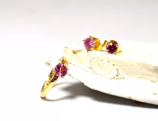 Ring+Ohrstecker_750GG+Safir+Brill