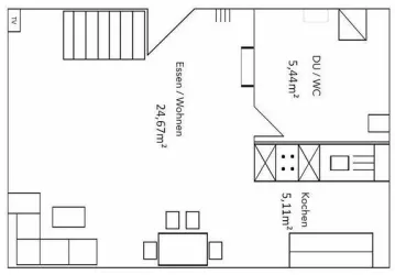 Mohn Wohnbereich untere Etage