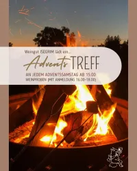 Ein gemütliches Adventstreffen bei Weingut ISEGRIM mit einem Lagerfeuer. Es werden Weinproben angeboten, die sich nach vorheriger Anmeldung genießen lassen.