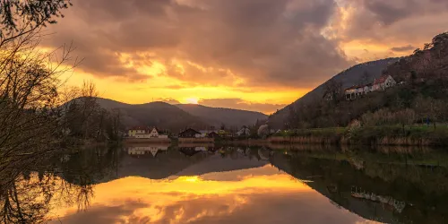 Herzogweiher bei Sonnenuntergang