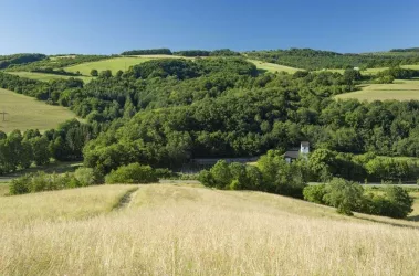 Blick vom Walbersberg zur Wolfskirche
