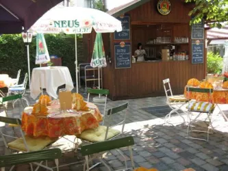 Biergarten des Landgasthofes (© Landgasthof Goldenes Lamm, Hermann Gilb)