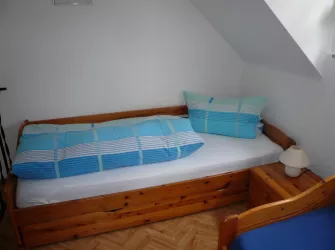 Schlafzimmer mit zwei Einzelbetten (© Frau Roth)