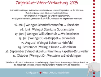 Ziegenkäse und Wein 2025