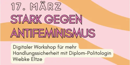 Ein Banner für die Kinomatinee am 08. März. Die Veranstaltung findet zum Weltfrauentag in Kooperation mit dem Soroptimist International Club Landau statt.