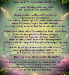 Ein aufregendes Event im Club mit Musik, Licht und besonderen Atmosphären. Der Abend verspricht Spannung und Unterhaltung für alle Gäste.