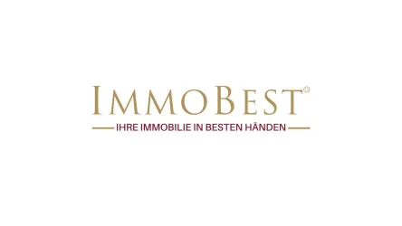 Das Bild zeigt das Logo von ImmoBest. Es enthält den Slogan "Ihre Immobilie in besten Händen".