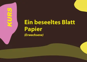 Ein grafisches Design für einen Workshop. Der Titel lautet "Aktzeichnen - leicht gemacht (Erwachsene)" in auffälligen Farben.