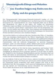 Ein Konzertplakat, das ein Frühlingskonzert der Chorgemeinschaft Bäckersänger/Eintracht-Liedertafel Landau bewirbt. Es enthält Informationen über das Programm und die Veranstaltung, die Lieder aus der Pfalz und der ganzen Welt umfasst.