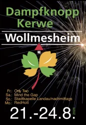 Das Landauer Stadtdorf Wollmesheim feiert vom 21. bis zum 24. August seine traditionelle Dampfknoppkerwe. (Quelle: Kerwegemeinschaft Wollmesheim) Dampfnudeln und noch viel mehr erwartet Besucherinnen und Besucher bei der Dampfknoppkerwe in Wollmesheim
