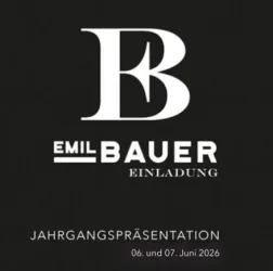 Einladung zur Jahrgangspräsentation von Emil Bauer. Die Veranstaltung findet am 06. und 07. Juni 2026 statt.