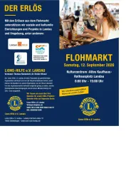 Ein Flohmarkt findet am 12. September 2026 im Alten Kaufhaus in Landau statt. Der Erlös unterstützt soziale und kulturelle Projekte in der Region.