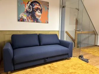 Zweites Schlafzimmer mit Bruno Schlafsofa (Liegefläche 160x200cm).