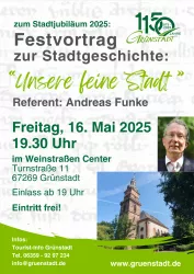 Plakat Festvortrag 1150 J. Grünstadt