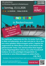 Ein Kino-Event findet am 15. November 2026 im Zirkushaus Pepperoni in Rockenhausen statt. Die Veranstaltung zeigt einen Kinderfilm über einen bunten Fisch und seine Abenteuer im Meer.