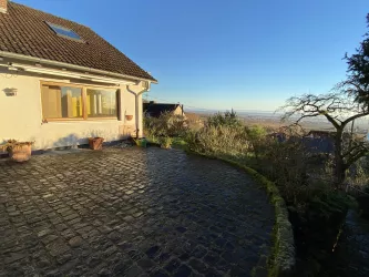 Terrasse des Ferienhauses Pfälzer Wald Weyher