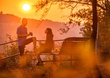 Sonnenaufgang am Aussichtspunkt Hubertusruh