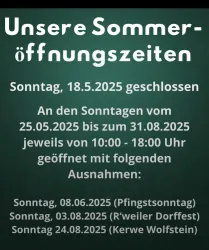 Sommeröffnungszeiten 2025