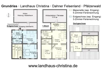 Raumplan: 2 Ferienwohnungen