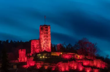 Burg in Rosa (© TI Wachenheim)