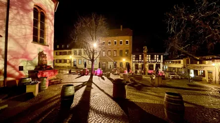 Marktplatz Rosa Leuchten (© TI Wachenheim)