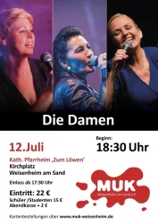 Plakat mit den drei Sängerinnen und den Konzertdaten