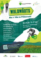 Eine Veranstaltung zur Förderung von Radfahren und Wandern im Pfälzerwald. Es gibt verschiedene Aktivitäten und Programme für Kinder und Familien.