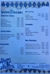 Speisekarte - Vorderseite