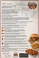Ein Speiseangebot des Rodalber Kult-Imbiss mit verschiedenen Snacks und Gerichten. Die Karte präsentiert eine Vielzahl von leckeren Speisen in einladender Atmosphäre.