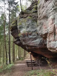 Geschützte Sitzgruppe am Hettersbachfelsen