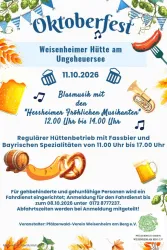 Plakat mit Programm zum Oktoberfest am Ungeheuersee