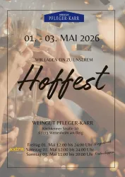Plakat zum Hoffest mit Öffnungszeiten und Adresse