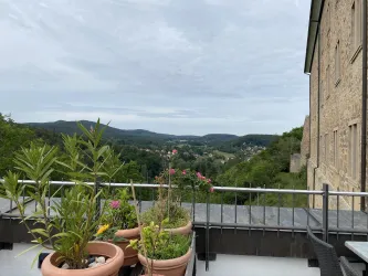 Blick von der Terrasse der Burgschänke